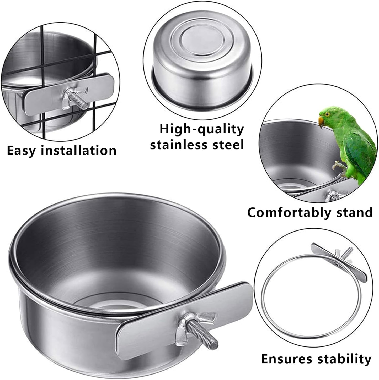 Comedero Acero Inoxidable Para Aves y Roedores (Tazon)