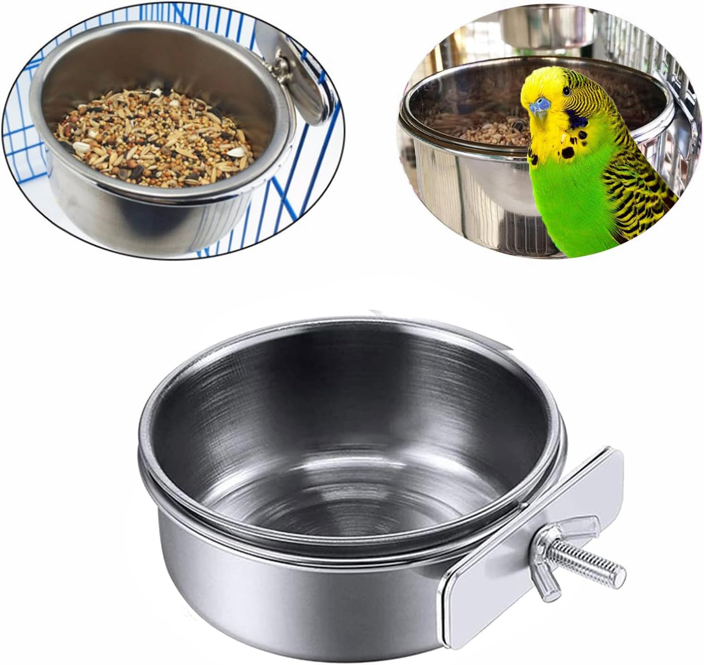 Comedero Acero Inoxidable Para Aves y Roedores (Tazon)