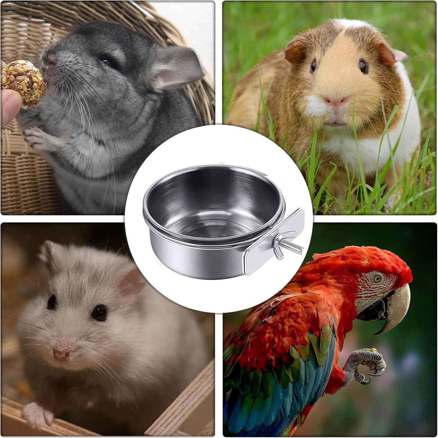 Comedero Acero Inoxidable Para Aves y Roedores (Tazon)