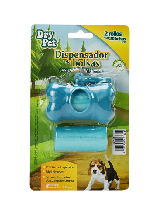 DISPENSADOR CON BOLSAS SANITARIAS DRY PET - 40 PZ