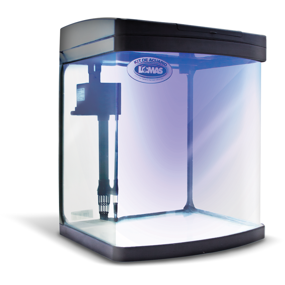 Kit De Acuario Rectangular Negro 56 Lt C/Luz Le