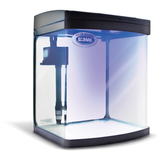 Kit De Acuario Rectangular Negro 56 Lt C/Luz Le