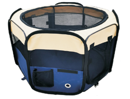 Corral Portatil Tela Navy Blue Gde