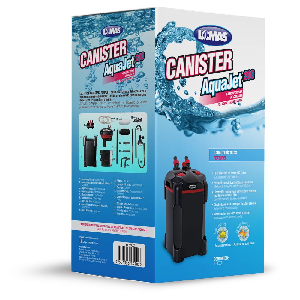 Filtro Externo De Canasta Aquajet 200 L