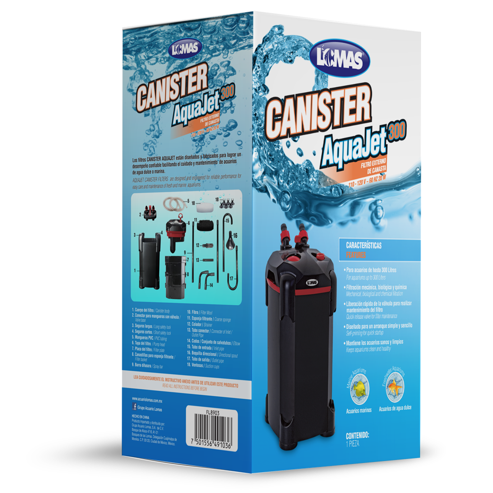 Filtro Externo De Canasta Aquajet 300 L