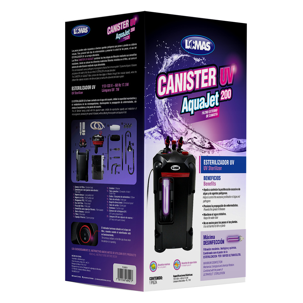 Filtro Externo De Canasta C/Uv Aquajet 200 L