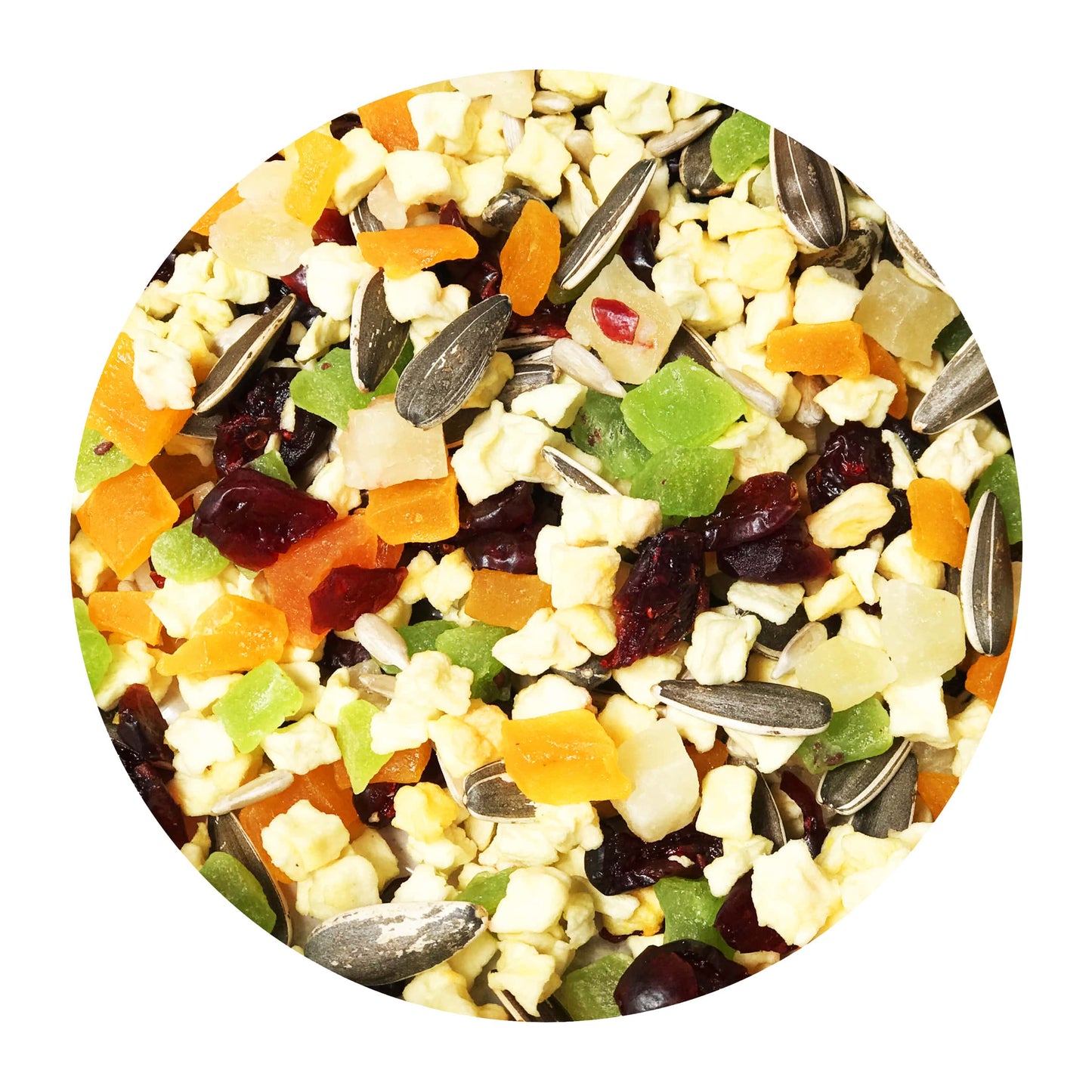 Frutas Mixtas Tropicales para loros, ninfas y agapornis 600g Alamazonas