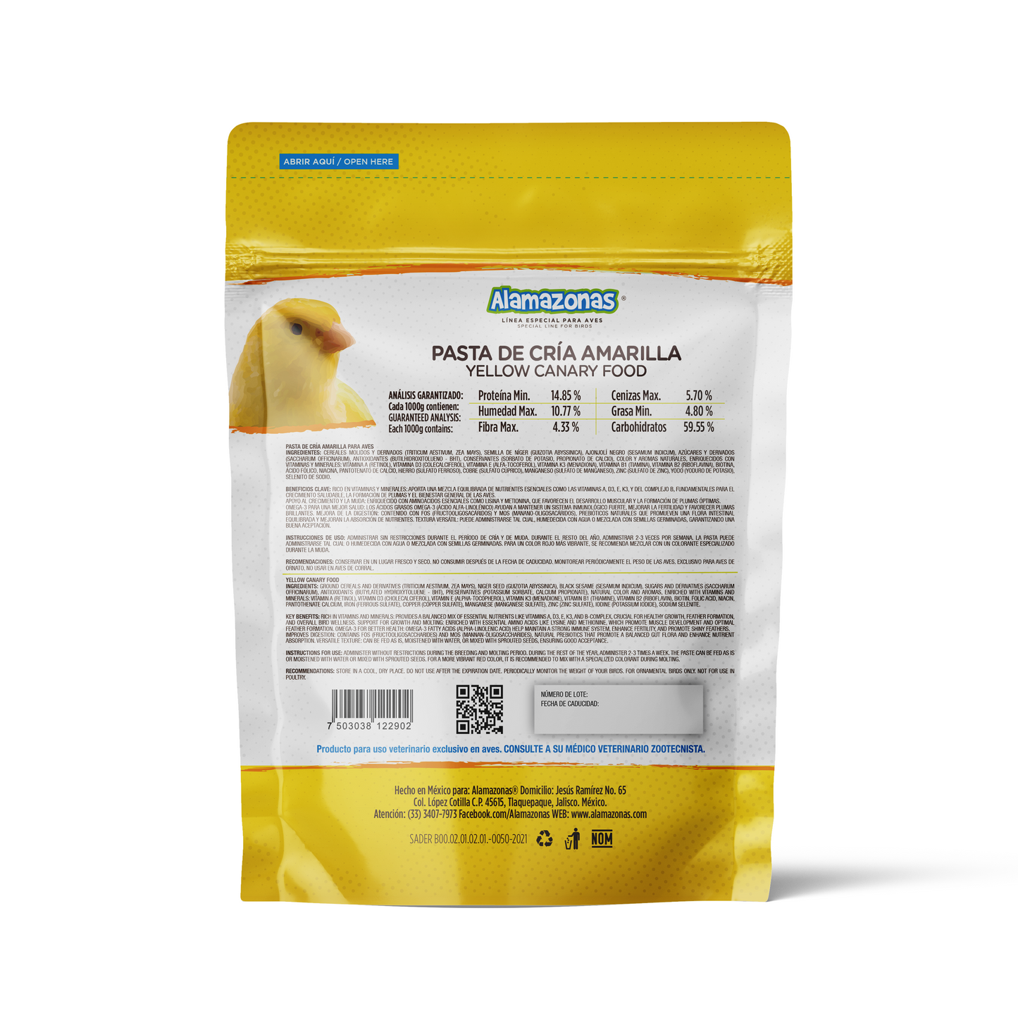 Pasta De Cría Amarilla