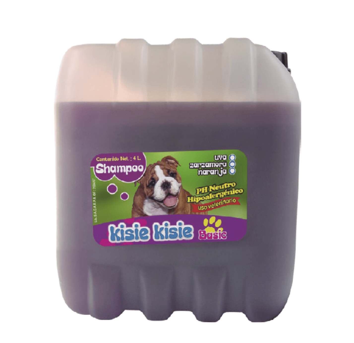 Shampoo kisie kisie Básico de uso general uva, zarzamora , naranja 4 L Alamazonas