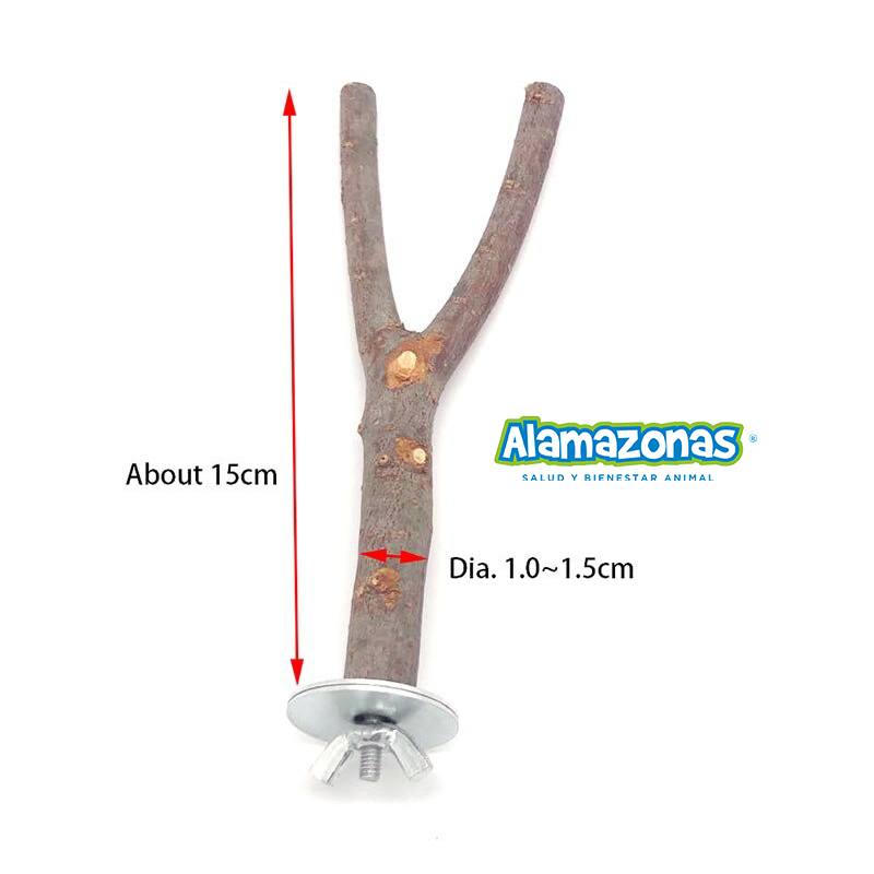Palo Paradero Percha Natural Horquilla Madera 15cm Alamazonas®