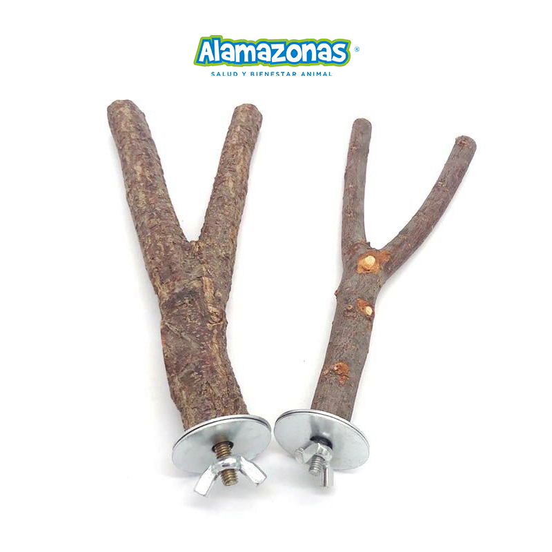 Palo Paradero Percha Natural Horquilla Madera 15cm Alamazonas®