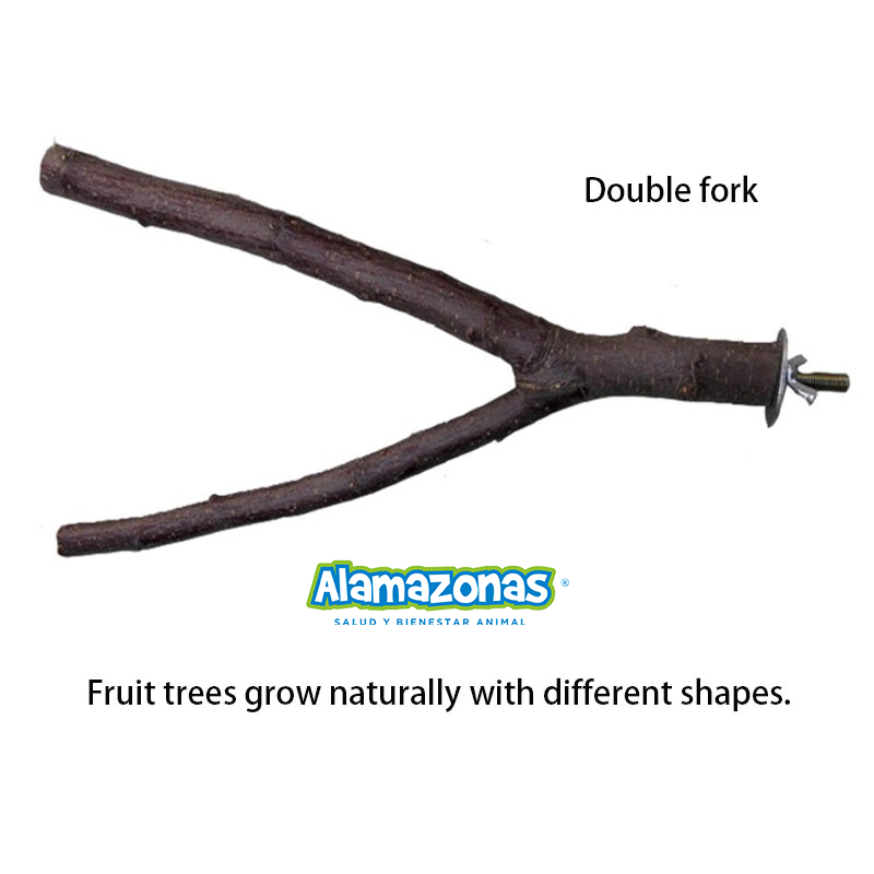 Palo Paradero Percha Natural Horquilla Madera 15cm Alamazonas®