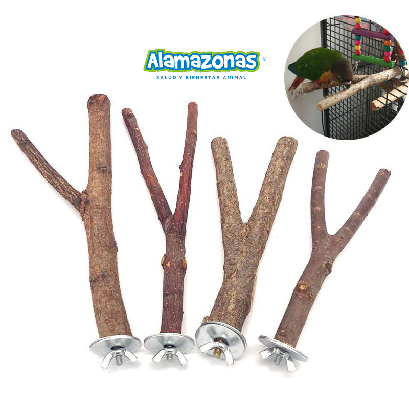 Palo Paradero Percha Natural Horquilla Madera 15cm Alamazonas®