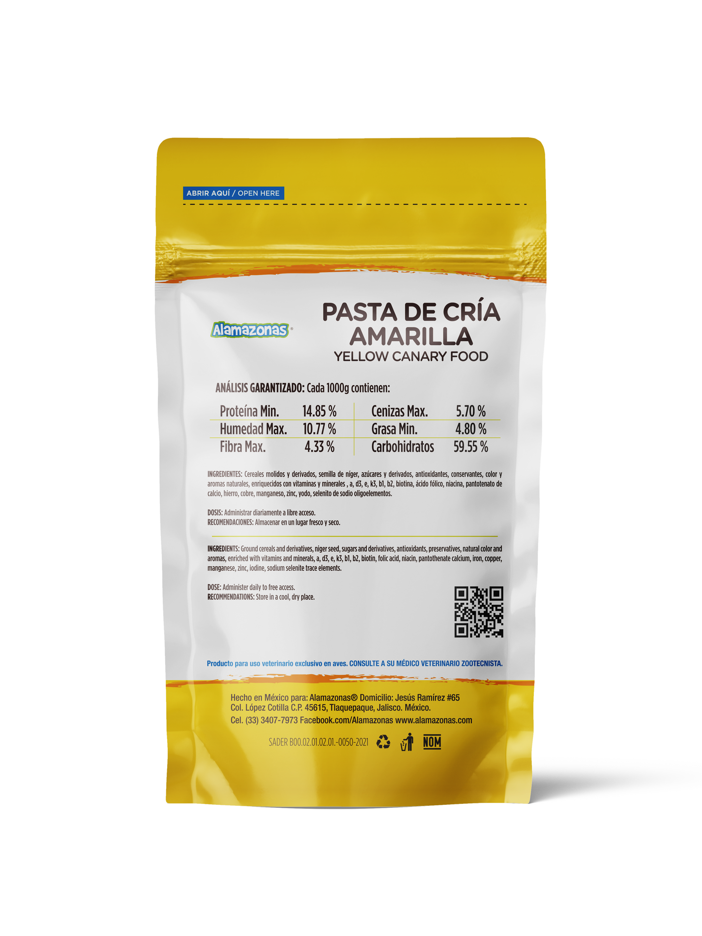 Pasta De Cría Amarilla