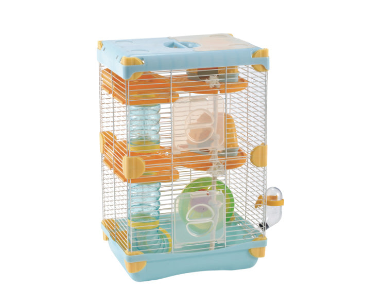 Jaula Plastica P/Hamster Alamazonas Hamster Land Importada (Azul) 2 Pisos 27.7x20.5x42.5