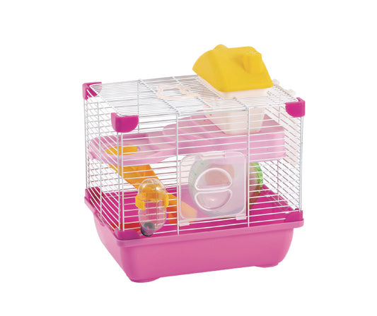 Jaula Plastica P/Hamster Alamazonas Hamster Land Importada (Rosa) 28.9x22.2x30.1