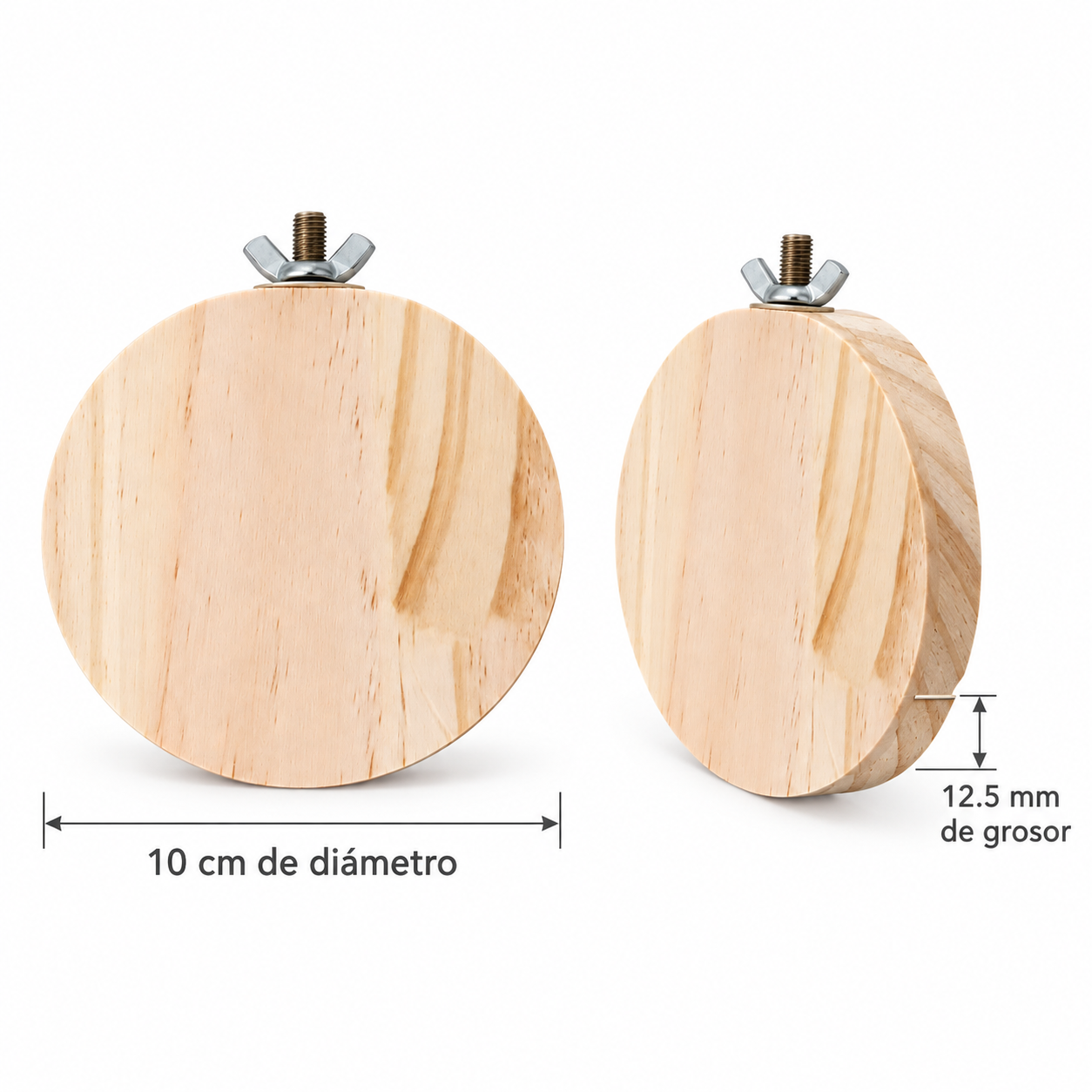 Percha Circular Triplay Pino 10cm (Kit 2 piezas)