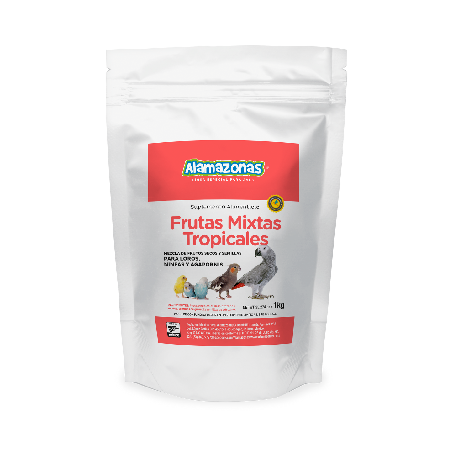 Frutas Mixtas Tropicales Para Loros, Ninfas Y Agapornis