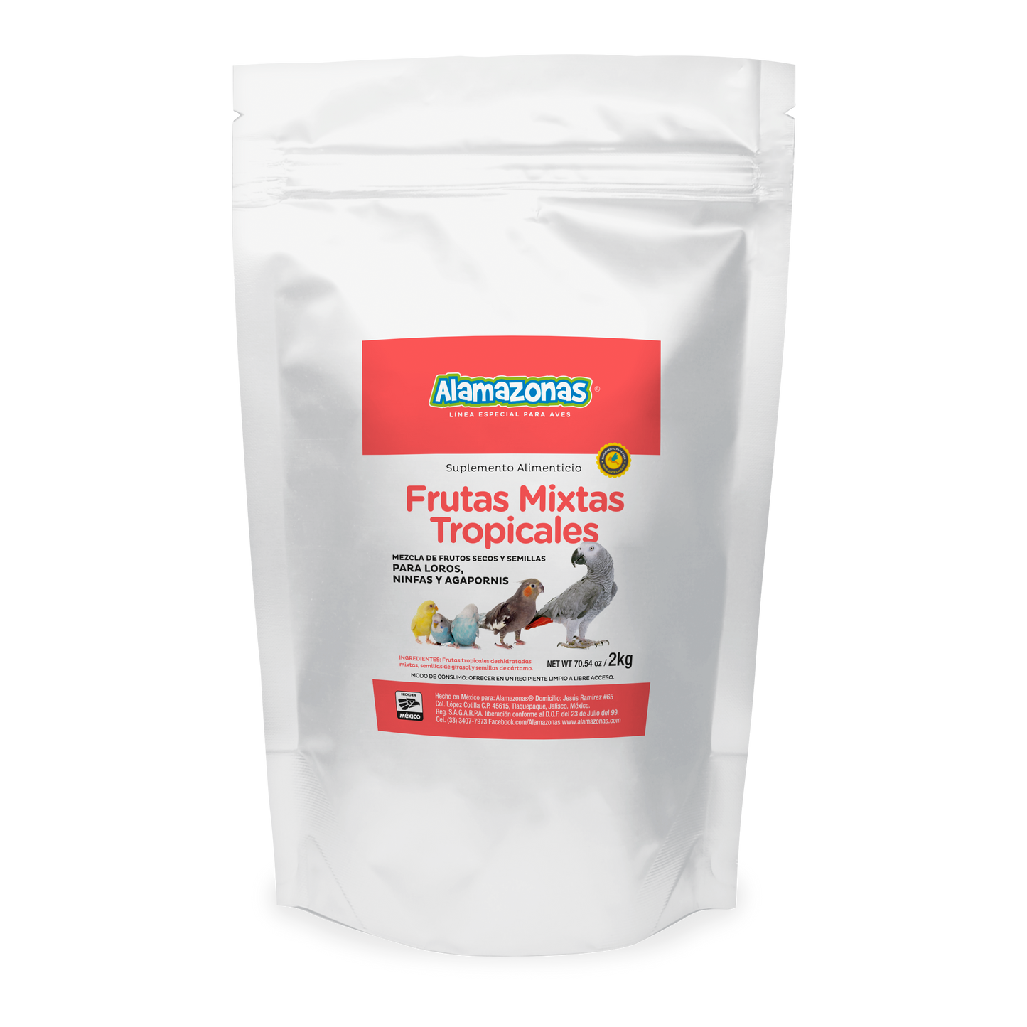 Frutas Mixtas Tropicales Para Loros, Ninfas Y Agapornis