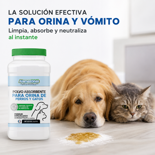 Polvo Absorbente para Orina y Vómito de Mascotas 1kg