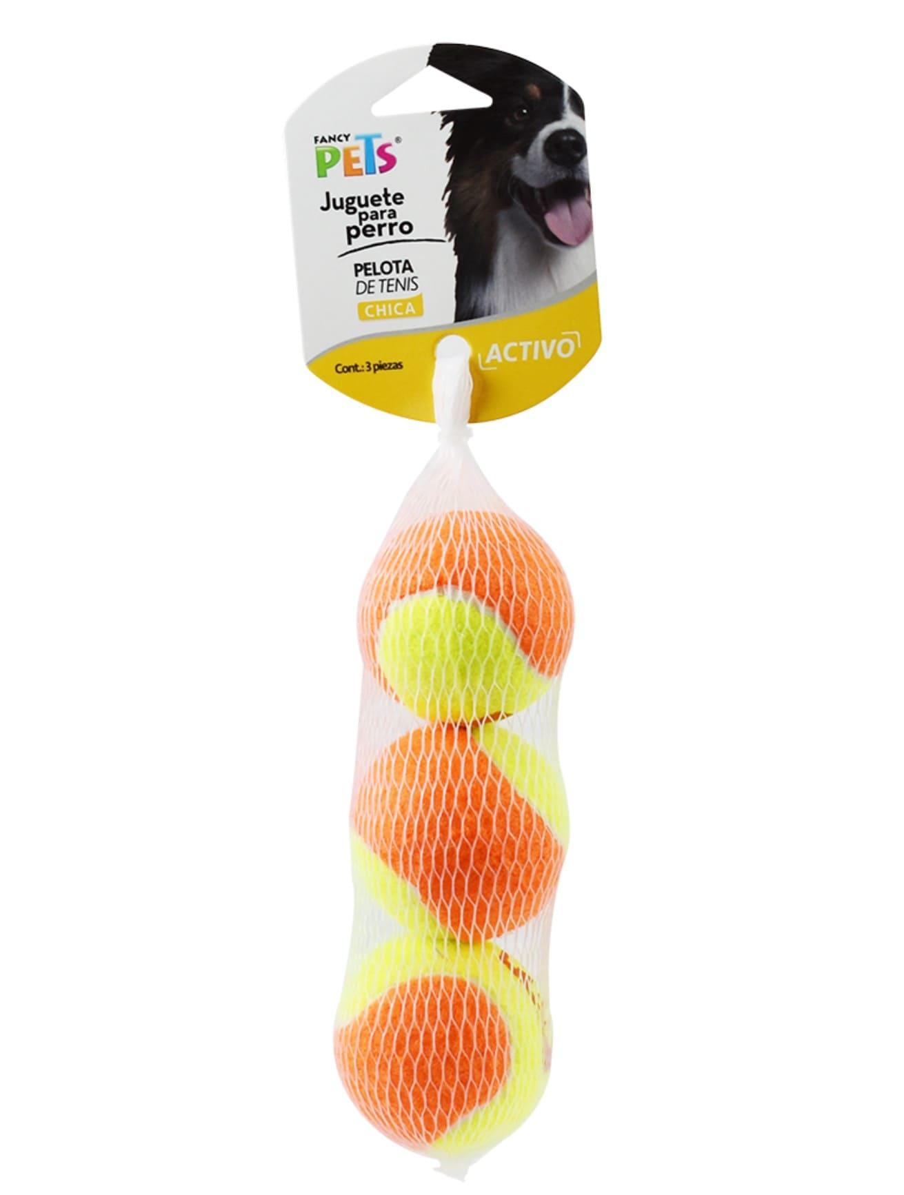 JUGUETE PELOTA CHICA DE TENIS BICOLOR - 3 PZ