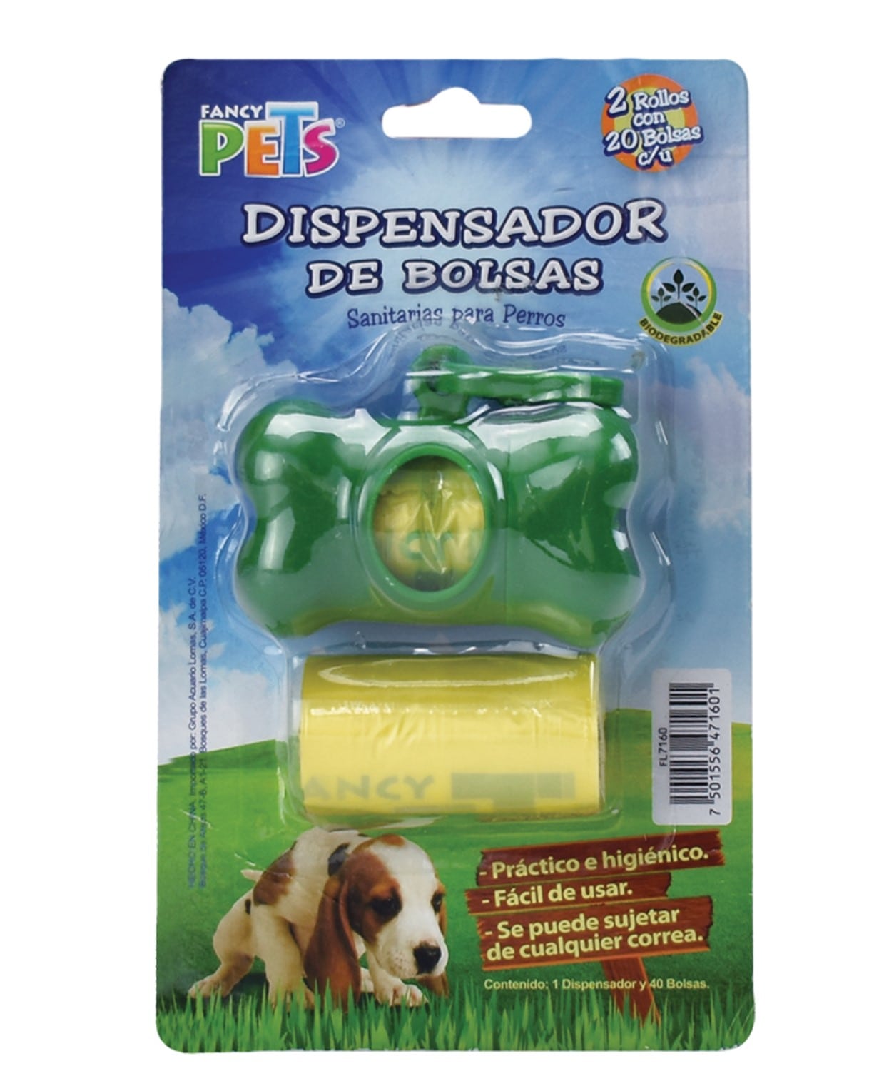 DISPENSADOR CON BOLSAS SANITARIAS - 30 PZ