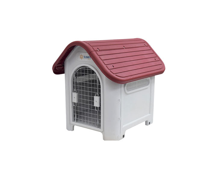 Casa Importada Para Perro Alamazonas C/Teja (Techo Rojo, Verde, Azul) 74 X 45 X 67cm Puerta Metalica Incluida