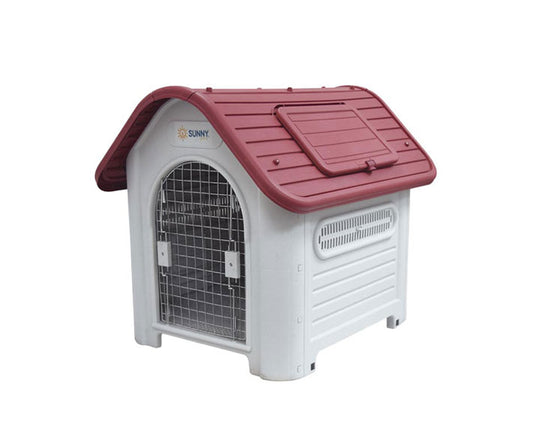 Casa Importada Para Perro Alamazonas C/Teja (Techo Rojo, Verde, Azul) 117 X 97 X 113cm Puerta Metalica Incluida