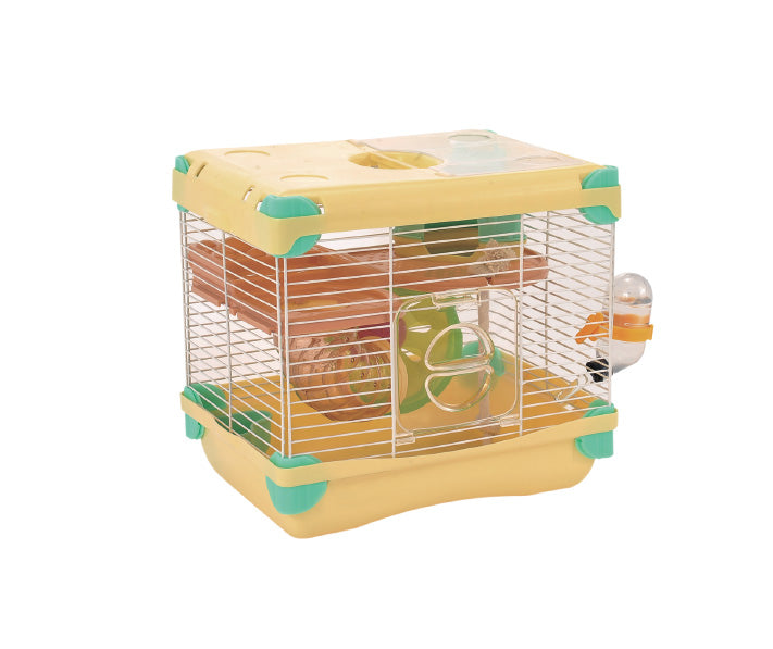 Jaula Plastica P/Hamster Alamazonas Hamster Land Importada (Amarillo)1 Piso  27.7x20.5x25.0