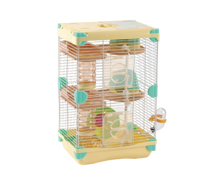 Jaula Plastica P/Hamster Alamazonas Hamster Land Importada (Amarillo) 2 Pisos 27.7x20.5x42.5