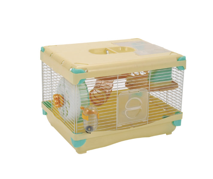 Jaula Plastica P/Hamster Alamazonas Hamster Land Importada (Amarillo) 1 Piso 36.0x27.0x25.0