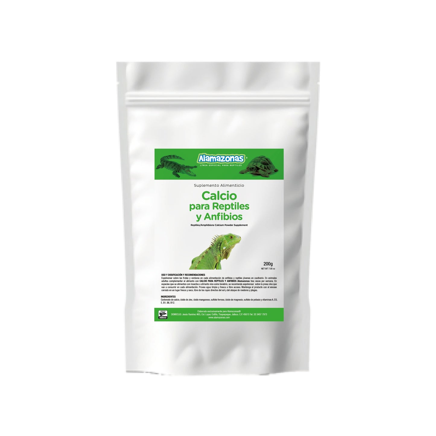 SUPLEMENTO DE CALCIO PARA REPTILES Y ANFIBIOS 200G
