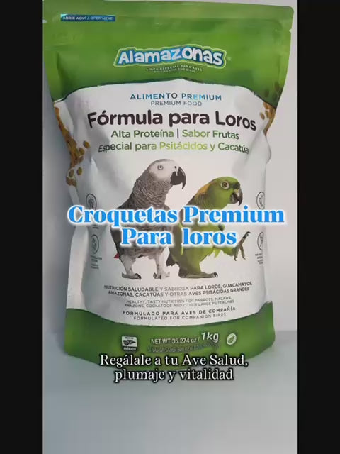 Fórmula Croquetas Para Loros Psitacidos Y Guacamayas (Aves Grandes)
