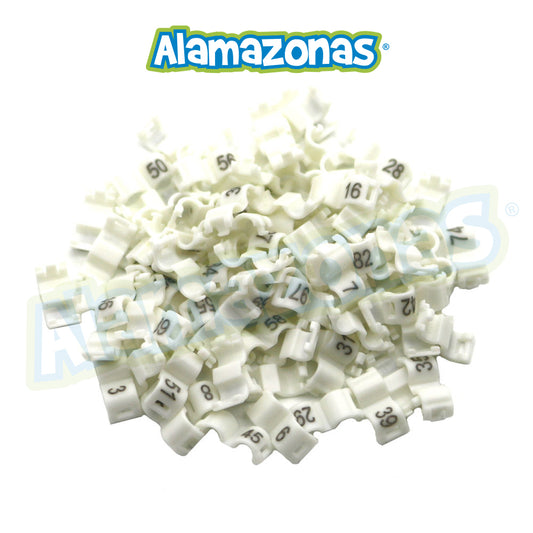 Anillos de Plástico Clip Númerado Kit de 100pzs