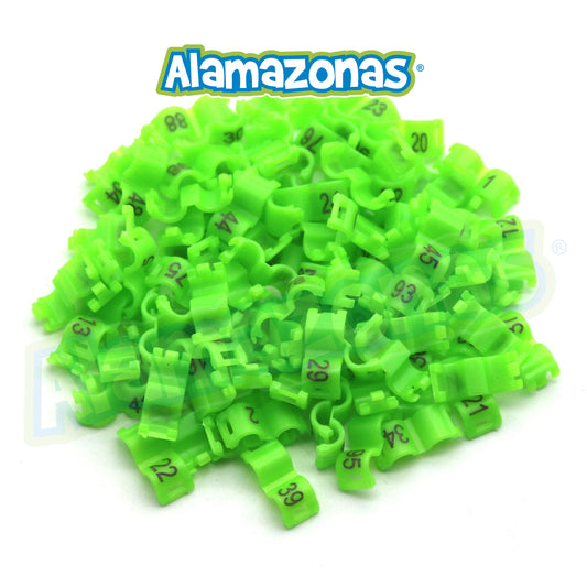 Anillos de Plástico Clip Númerado Kit de 100pzs